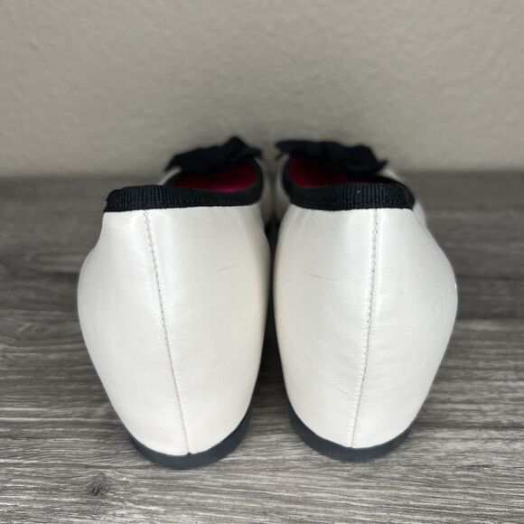 Ferca 81 Ballet Style Wedge Shoes Size EU 39 US 8.5 Ivory Black Patent Cap Italy - Picture 6 of 11